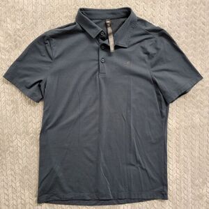 Lululemon Evolution Short Sleeve Polo Shirt Slim Size Large LM3CY5S Blue‎